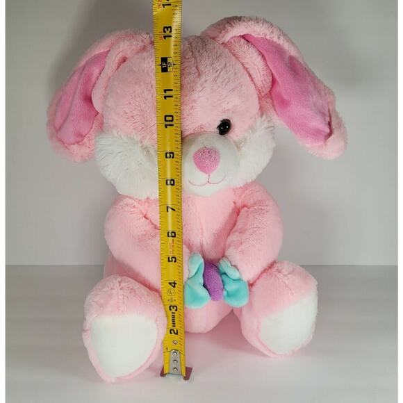 Pink Rabbit Plush Bunny with Butterfly Soft Stuffed Animal w/Tag Appx 13" Easter - Picture 7 of 10